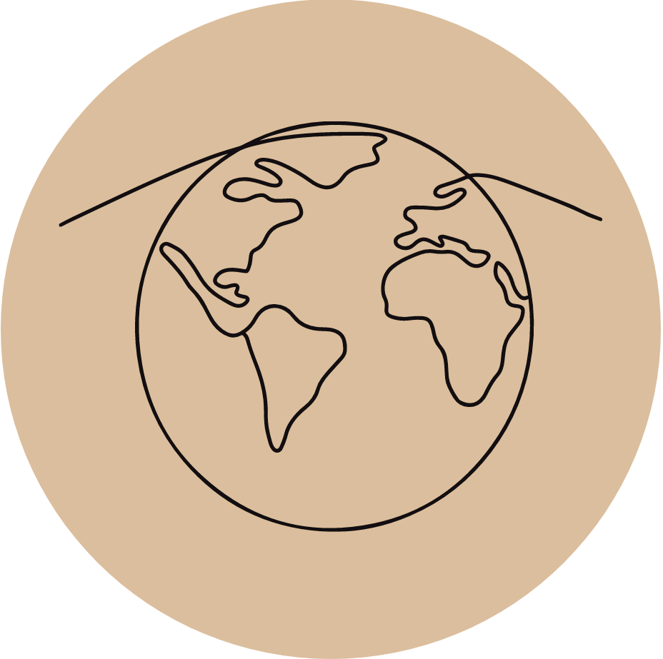 Line drawing of the earth